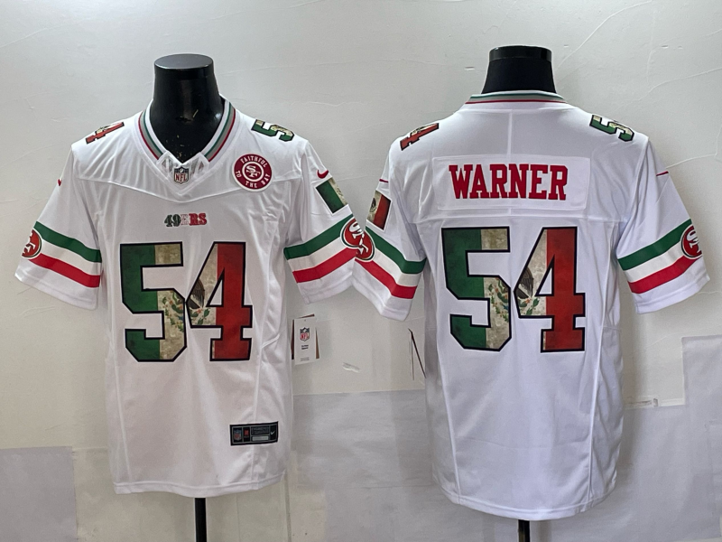 Men 2025 Nike San Francisco 49ers #54 Warner white Mexico Limited NFL Jersey 001